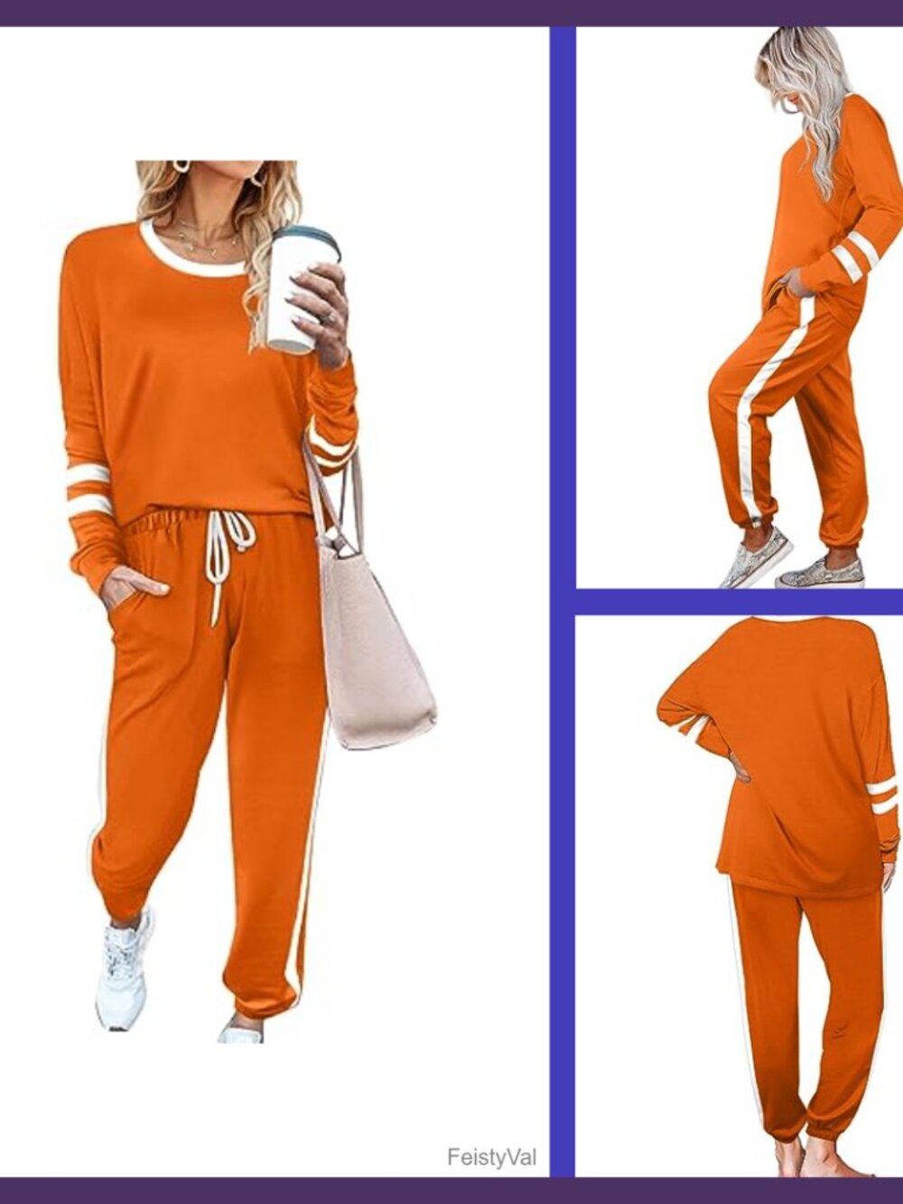 Women's 2 Piece Sweatsuit Set Crewneck Pullover Sweatshirt & Drawstring